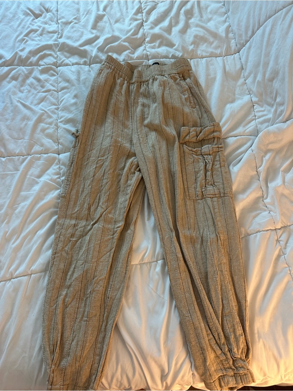 BDG Tan Striped Cargo Jogger Pants